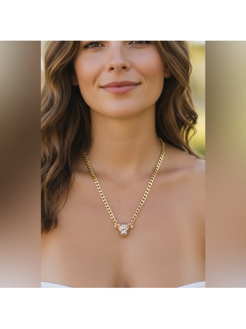 Cuban chain with leopard pendant - Picture 2 of 2